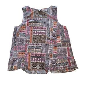 J. Jill womens Sz XL pink Paisley floral sleeveless top